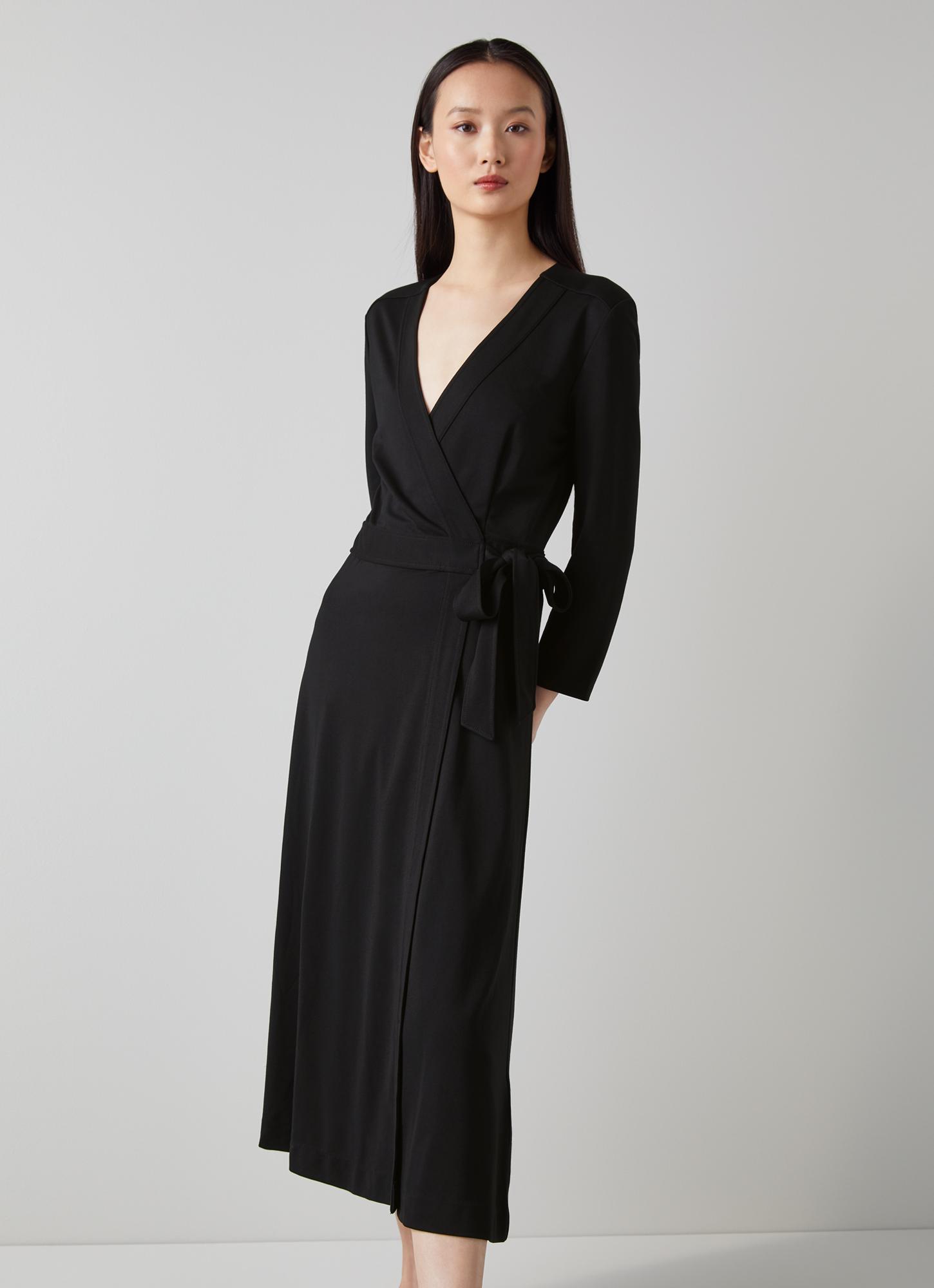 Juno Black Wrap Dress | Clothing | L.K ...